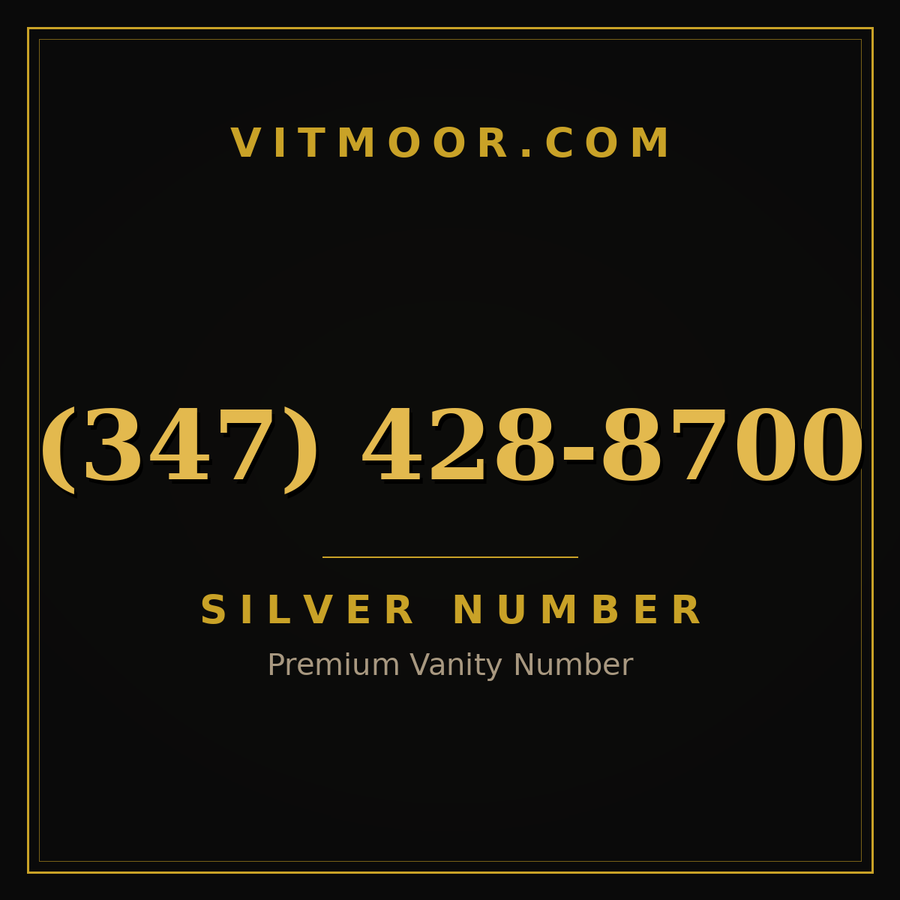 VITMOOR Silver premium number (347) 428-8700