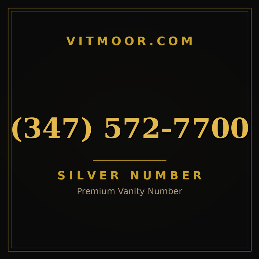 VITMOOR Silver premium number (347) 572-7700