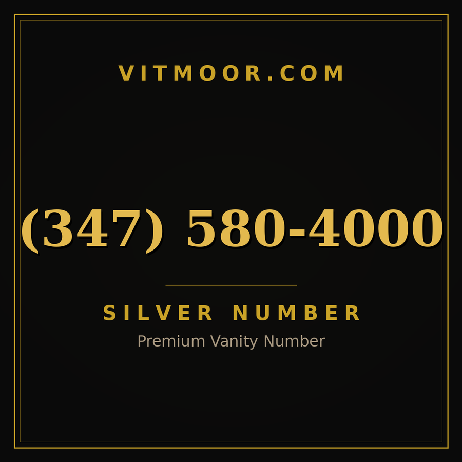 VITMOOR Silver premium number (347) 580-4000