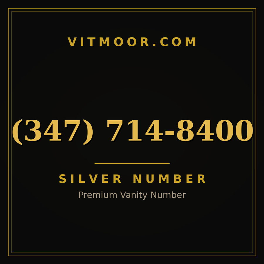 VITMOOR Silver premium number (347) 714-8400