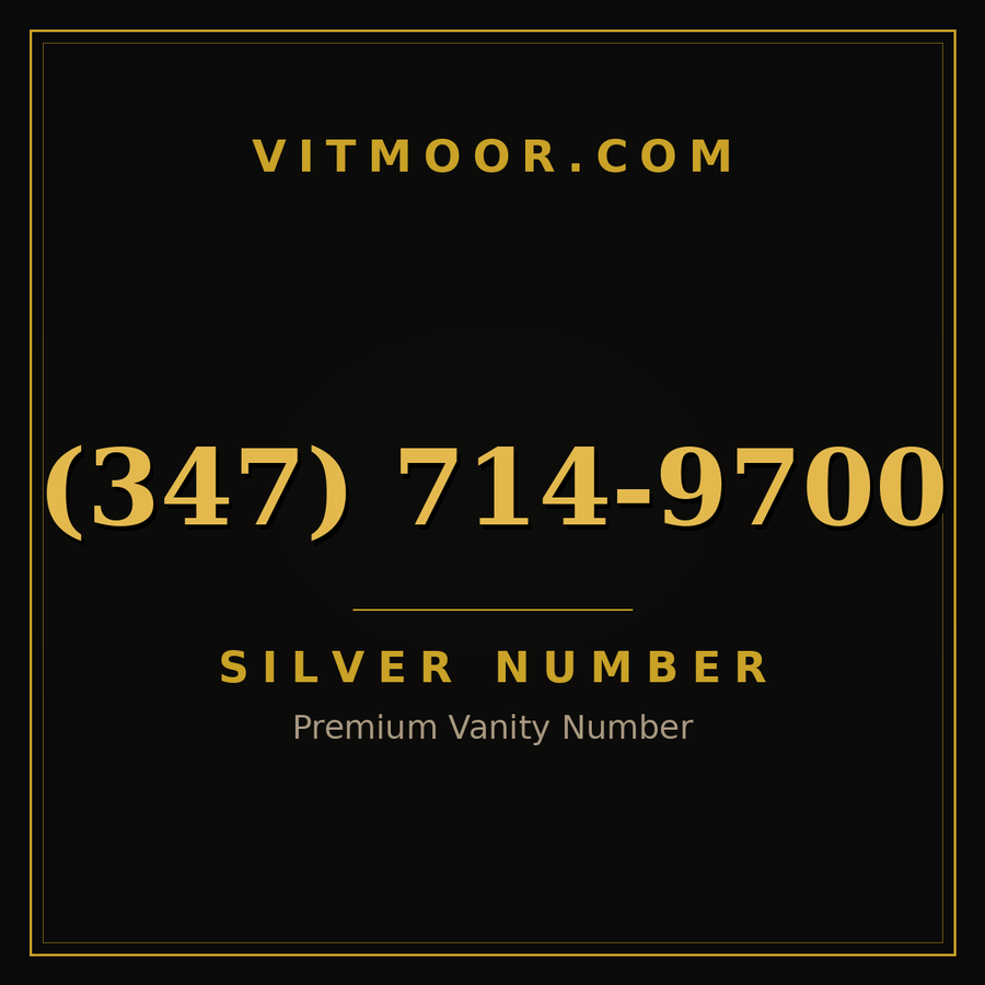 VITMOOR Silver premium number (347) 714-9700