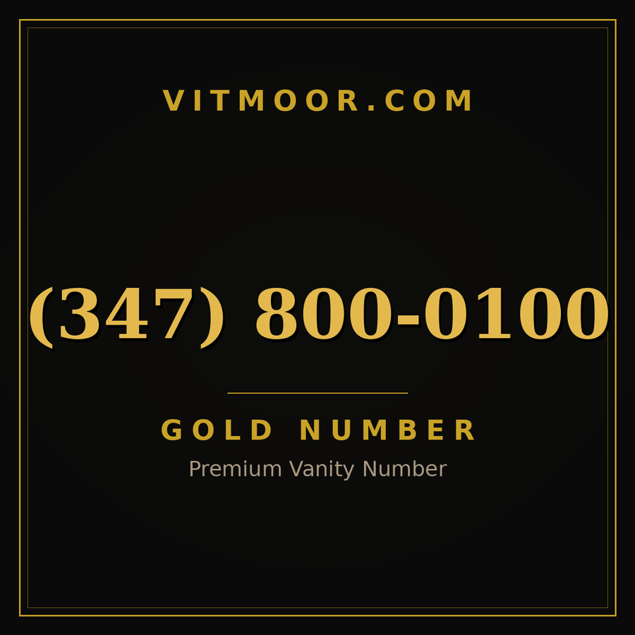 VITMOOR Gold premium number (347) 800-0100