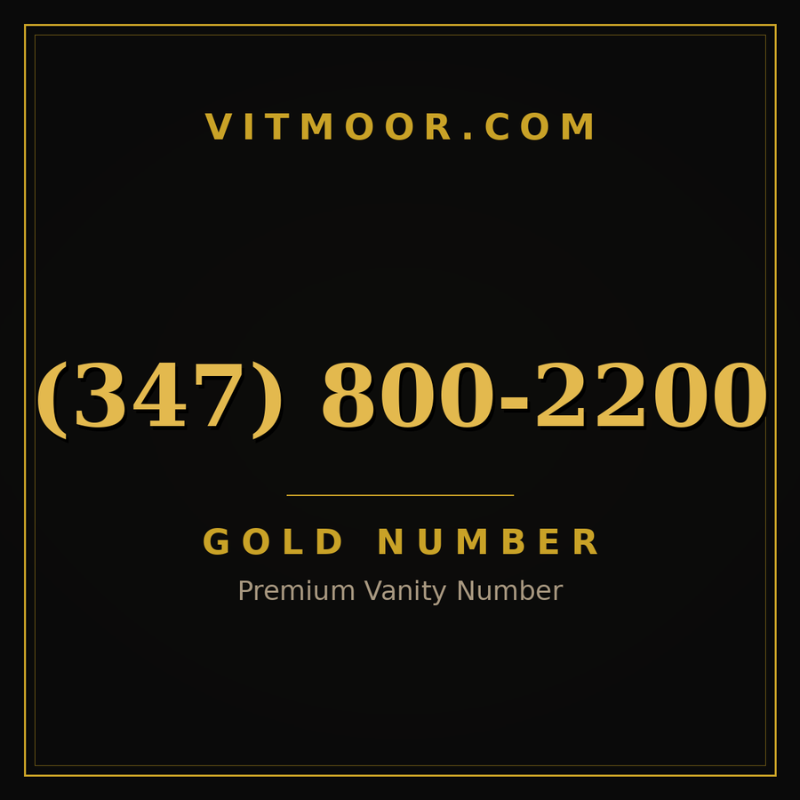 VITMOOR Gold premium number (347) 800-2200