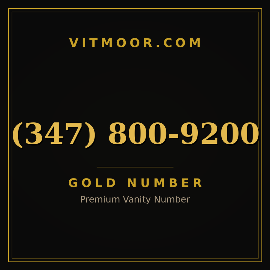 VITMOOR Gold premium number (347) 800-9200