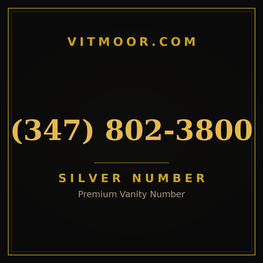 VITMOOR Silver premium number (347) 802-3800