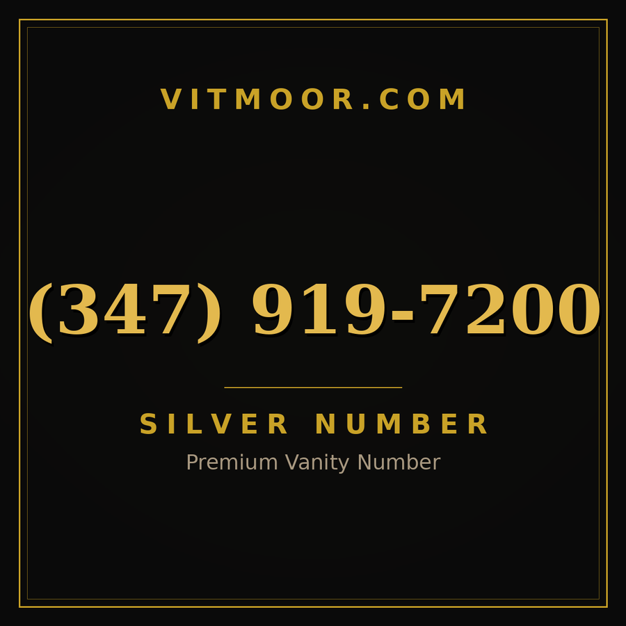 VITMOOR Silver premium number (347) 919-7200
