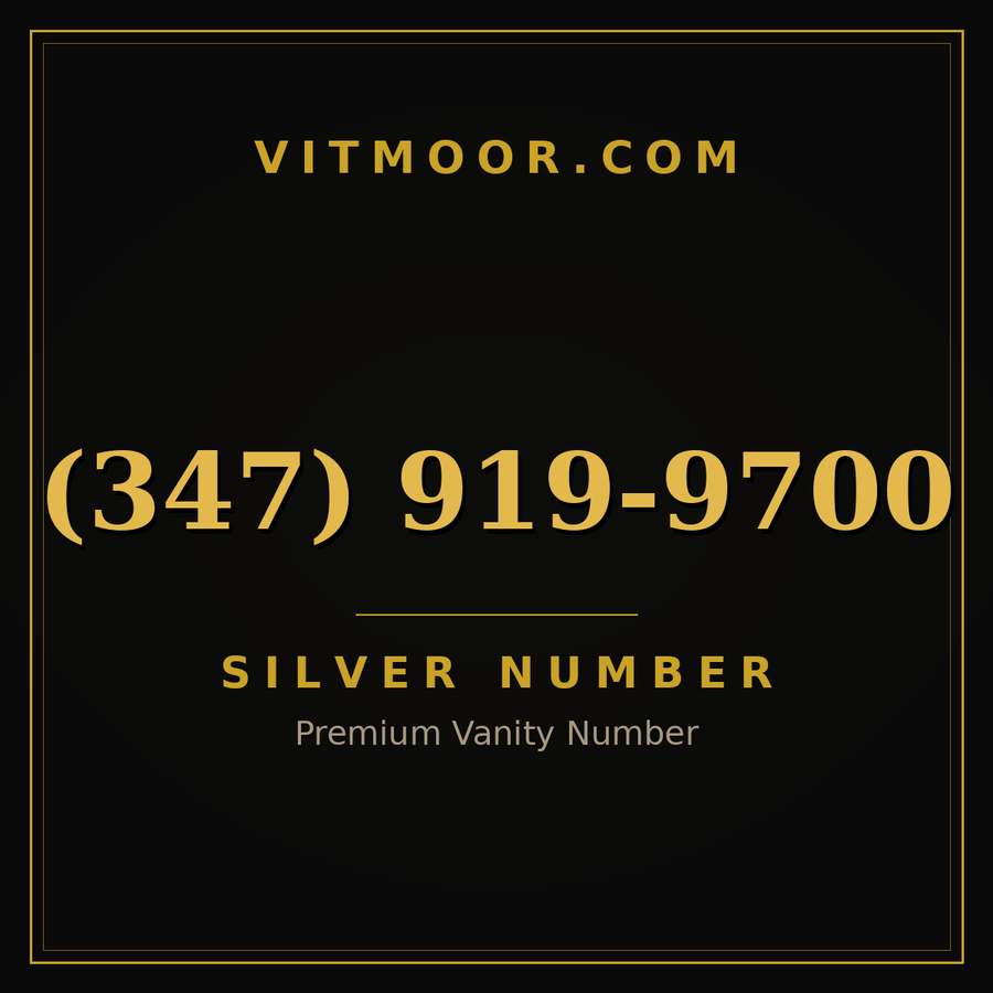 VITMOOR Silver premium number (347) 919-9700