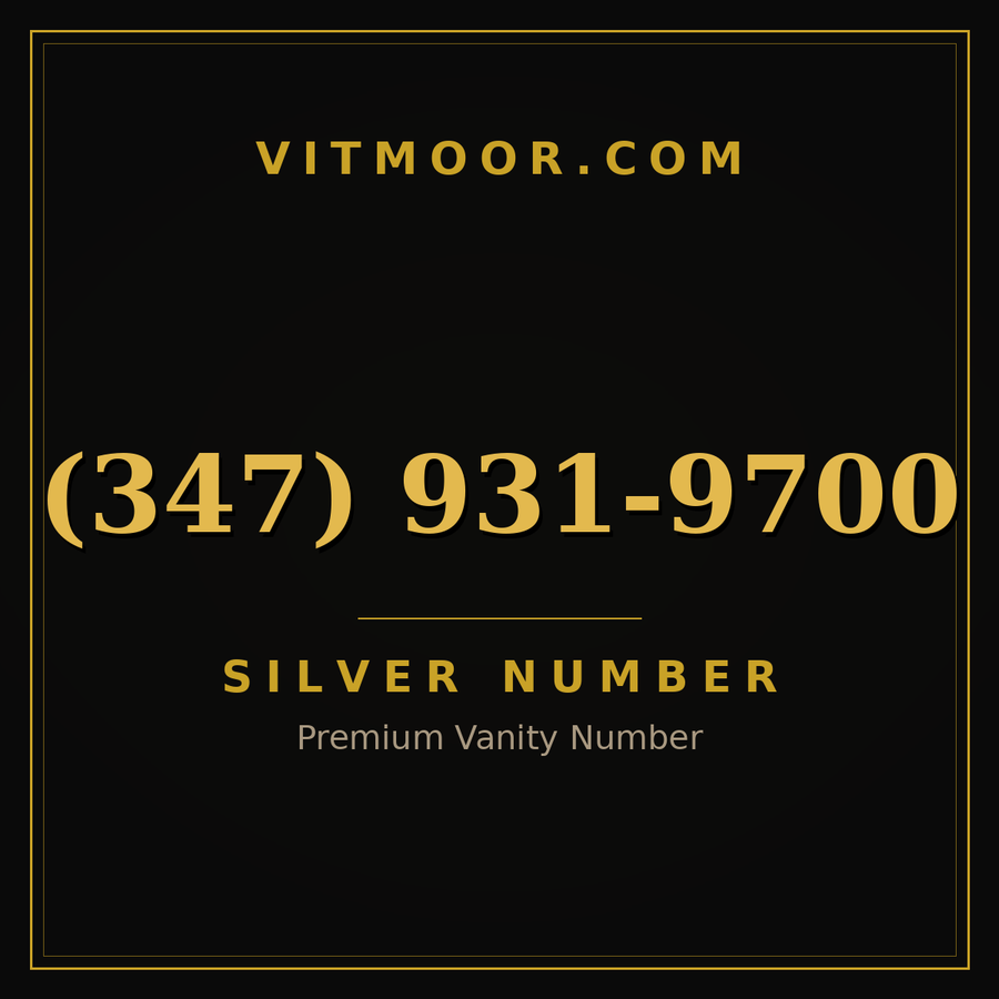 VITMOOR Silver premium number (347) 931-9700