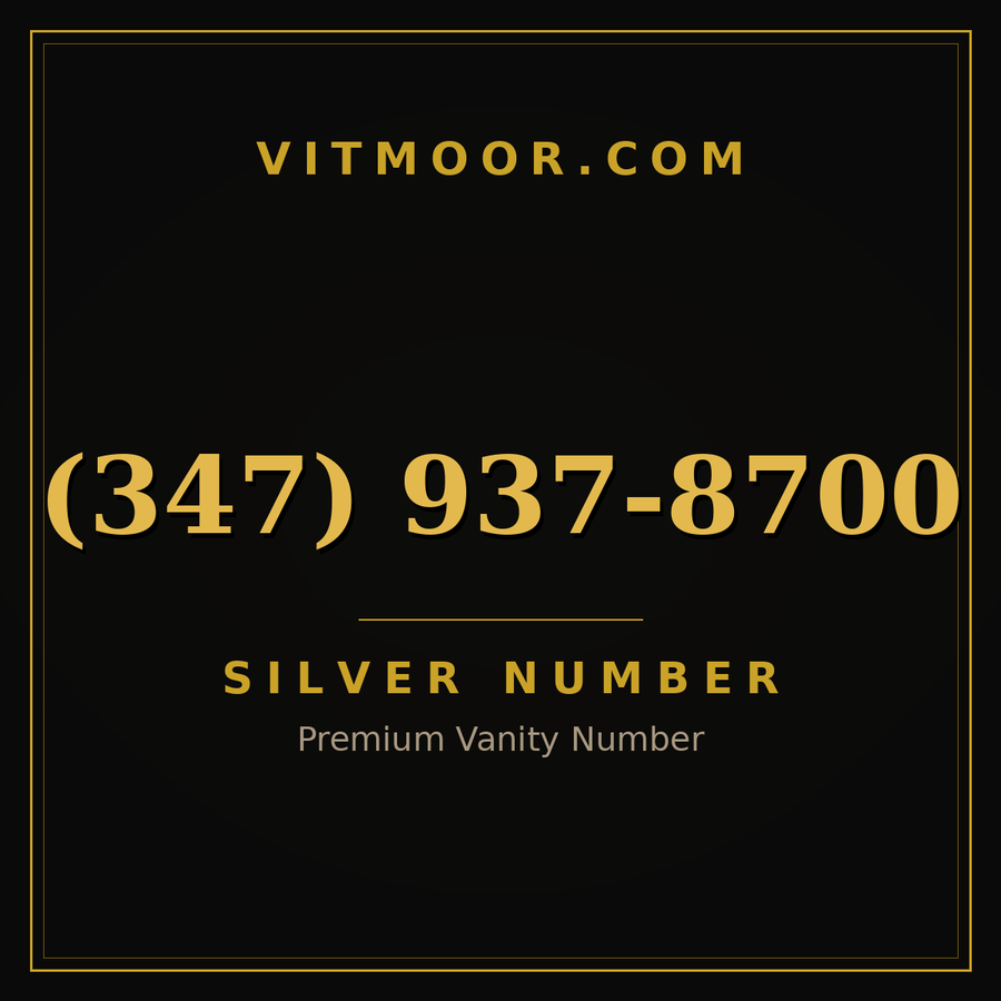VITMOOR Silver premium number (347) 937-8700