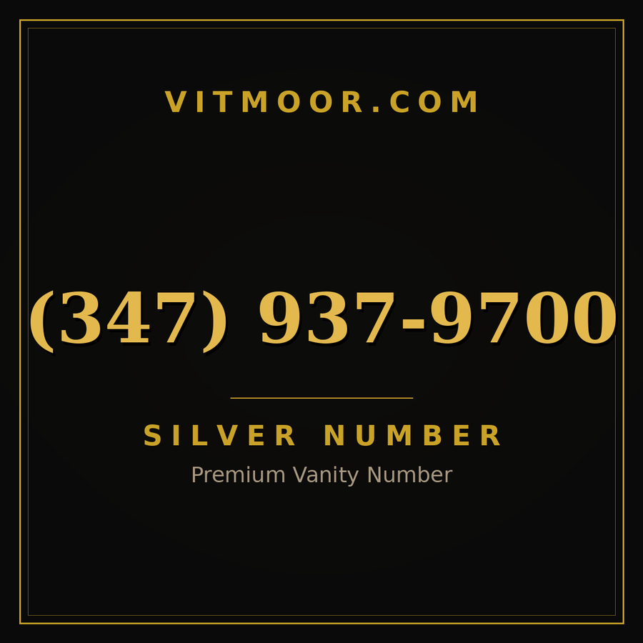 VITMOOR Silver premium number (347) 937-9700