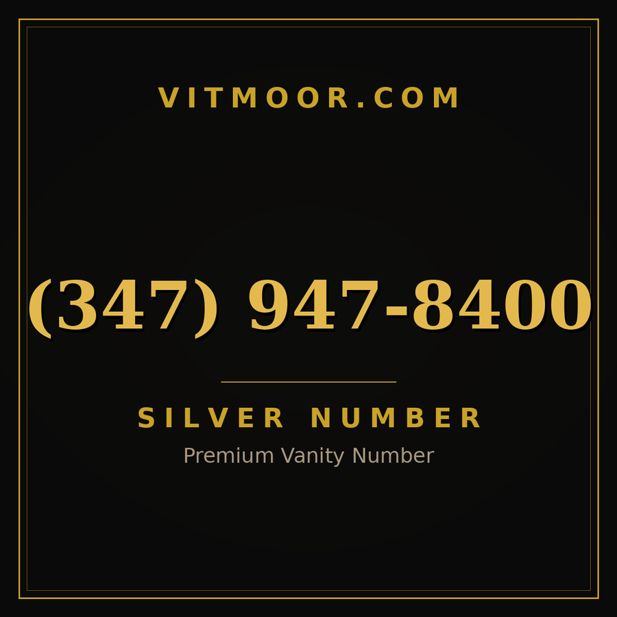 VITMOOR Silver premium number (347) 947-8400