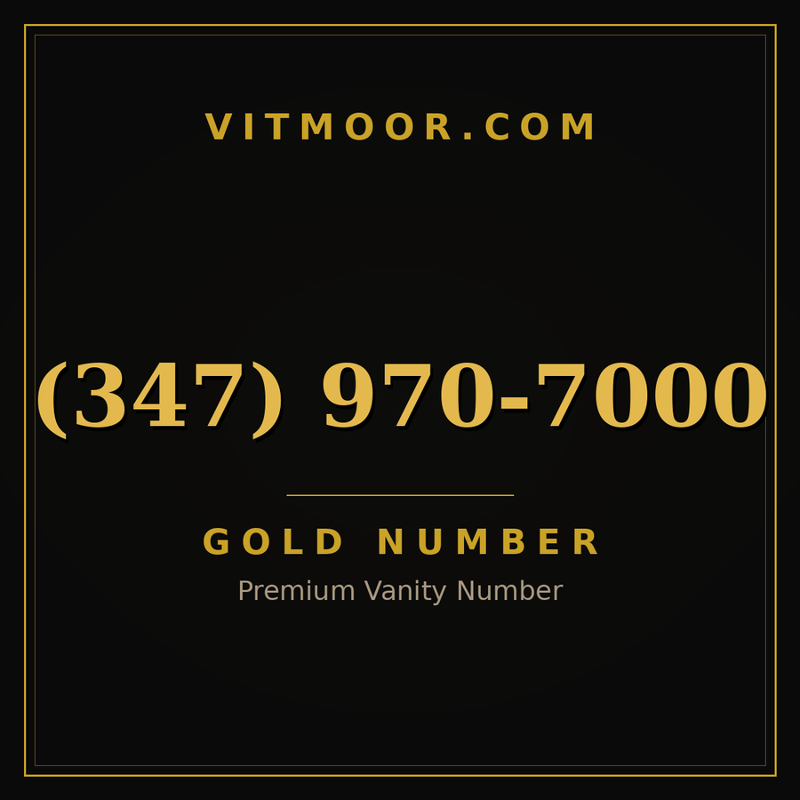 VITMOOR Gold premium number (347) 970-7000