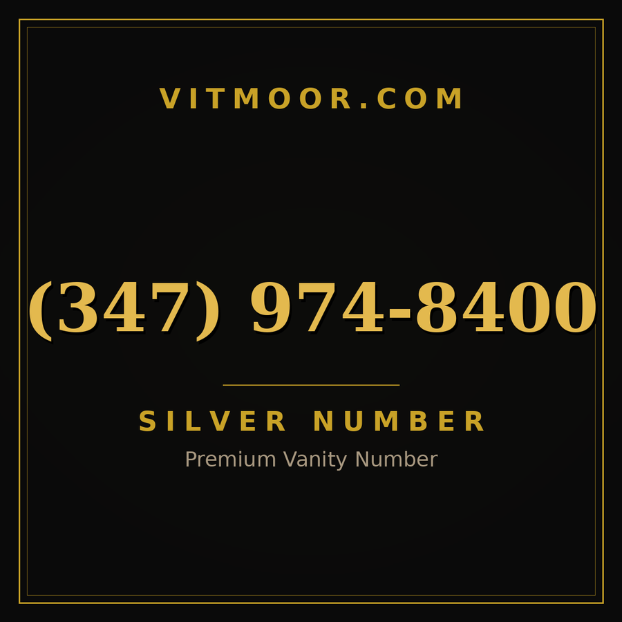 VITMOOR Silver premium number (347) 974-8400