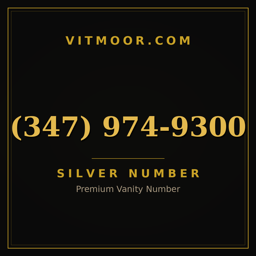 VITMOOR Silver premium number (347) 974-9300