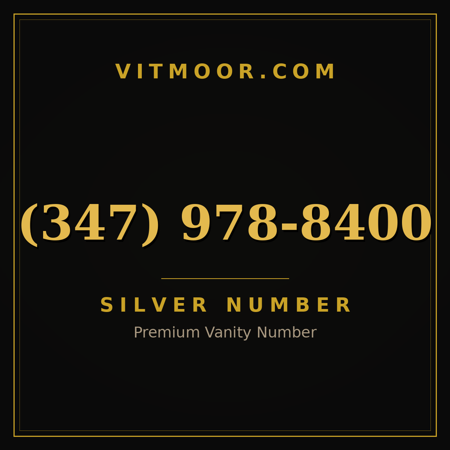 VITMOOR Silver premium number (347) 978-8400