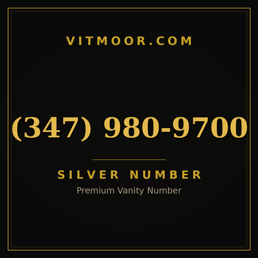 VITMOOR Silver premium number (347) 980-9700