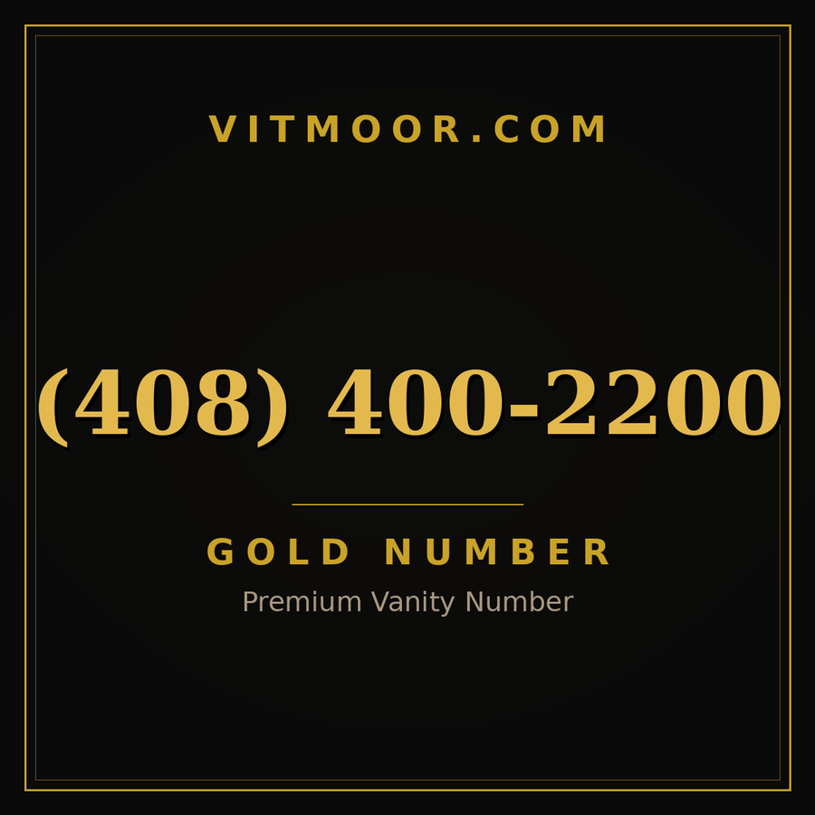 VITMOOR Gold premium number (408) 400-2200