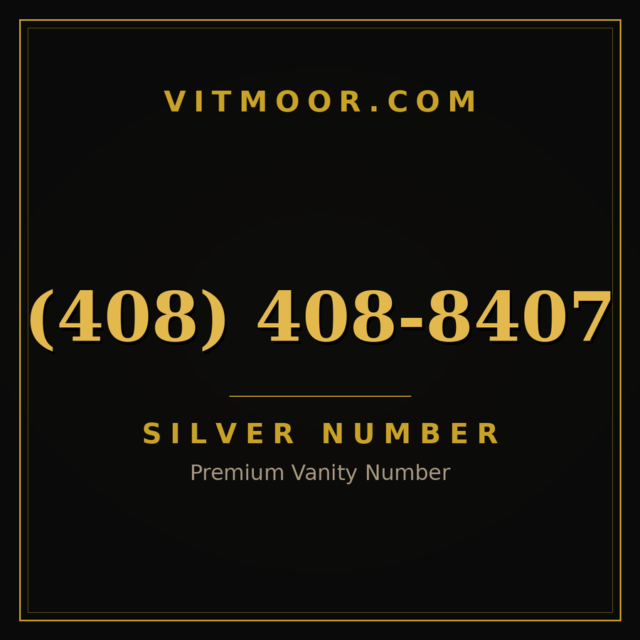 VITMOOR Silver premium number (408) 408-8407