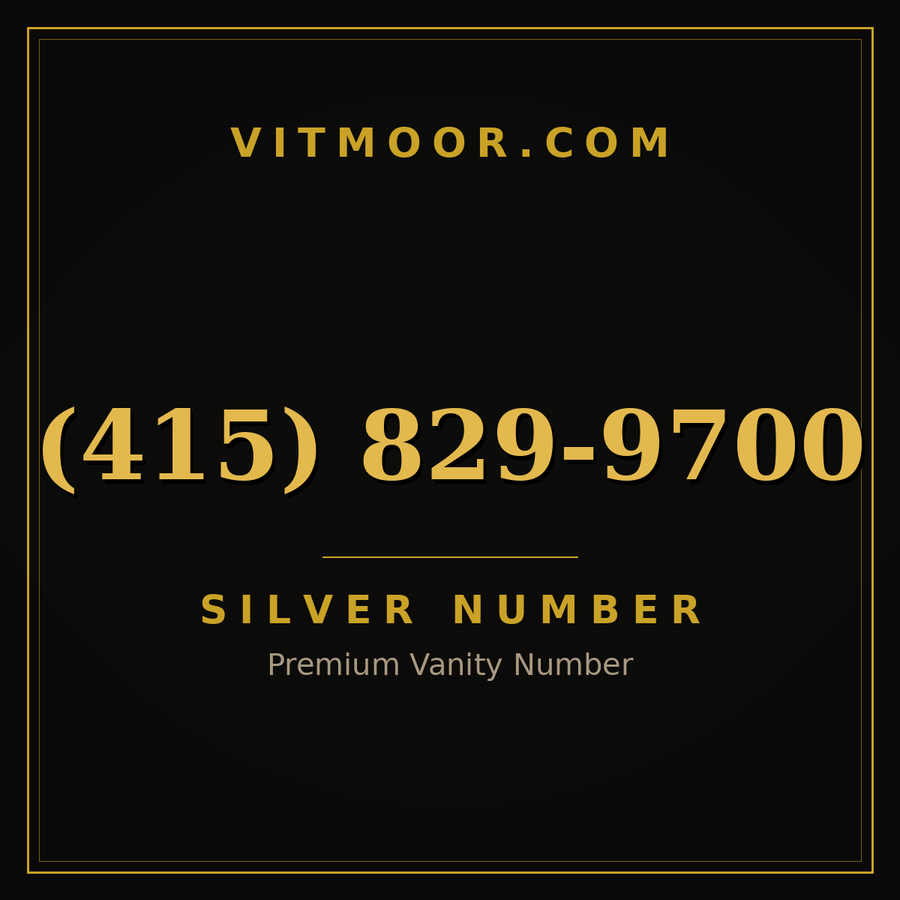 VITMOOR Silver premium number (415) 829-9700