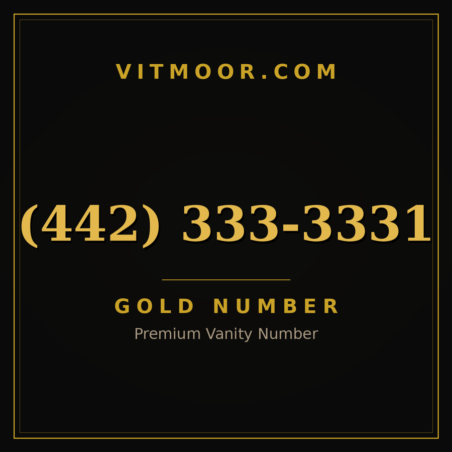 VITMOOR Gold premium number (442) 333-3331