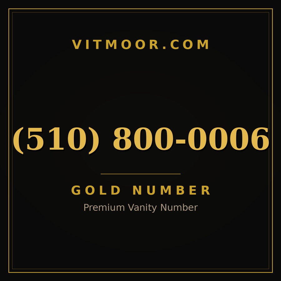VITMOOR Gold premium number (510) 800-0006