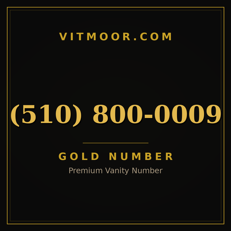VITMOOR Gold premium number (510) 800-0009