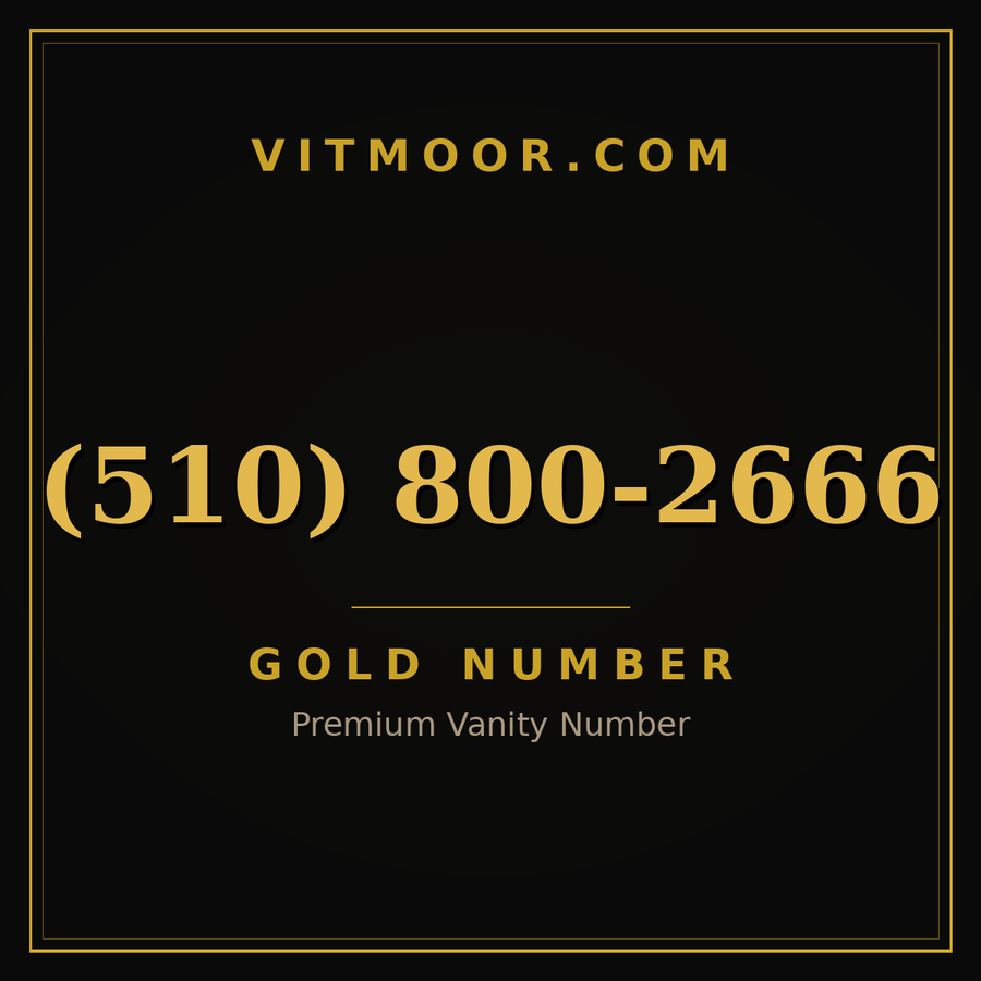 VITMOOR Gold premium number (510) 800-2666