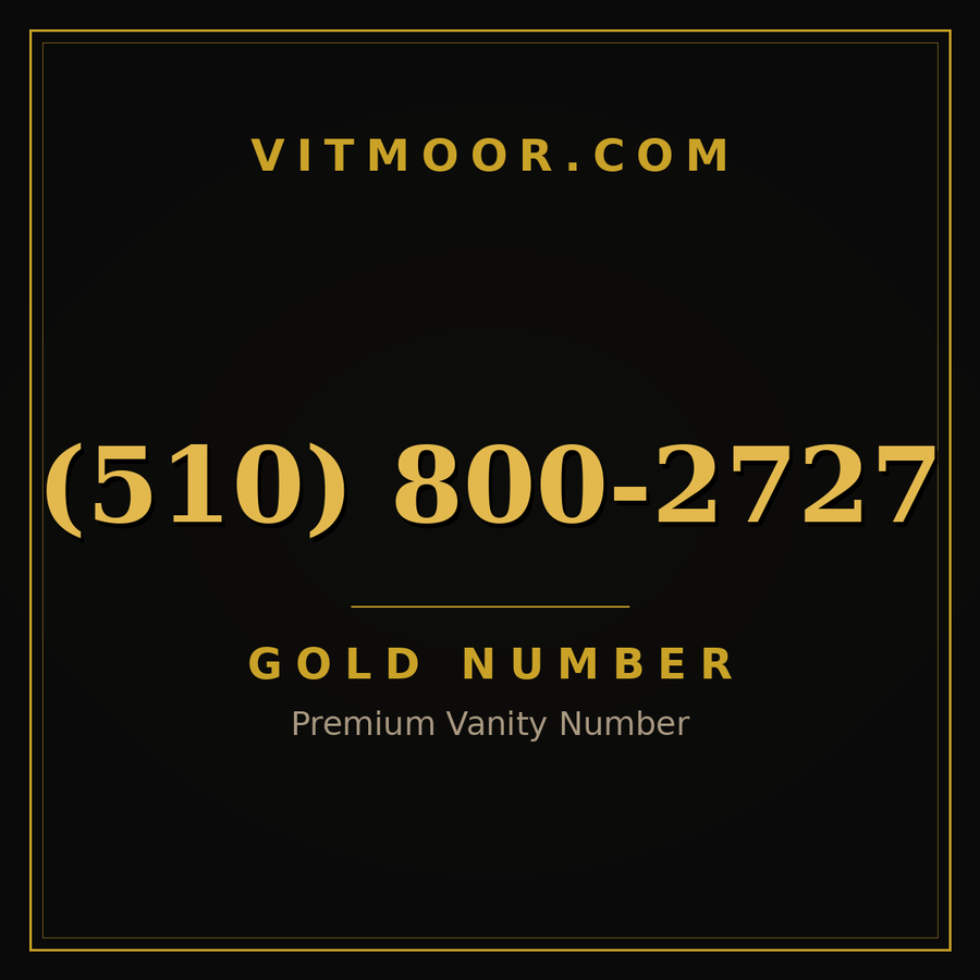 VITMOOR Gold premium number (510) 800-2727