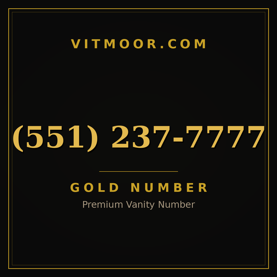 VITMOOR Gold premium number (551) 237-7777