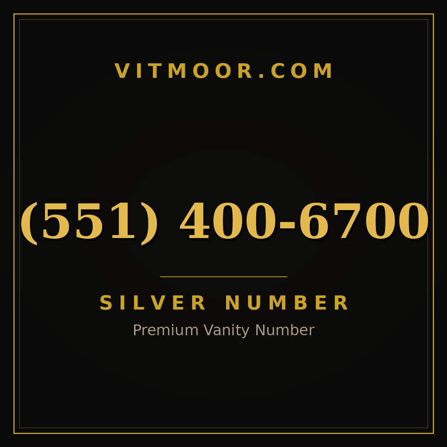 VITMOOR Silver premium number (551) 400-6700