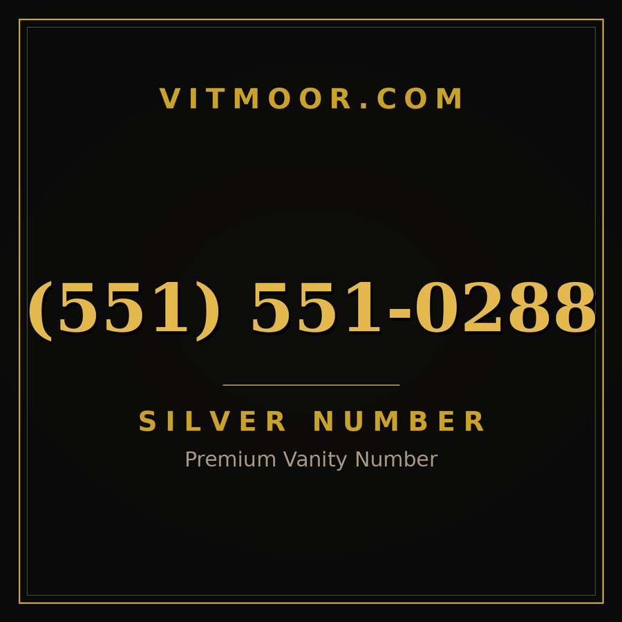 VITMOOR Silver premium number (551) 551-0288
