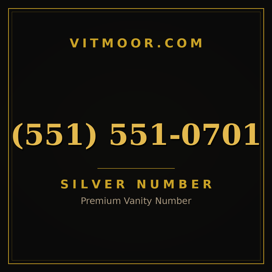 VITMOOR Silver premium number (551) 551-0701