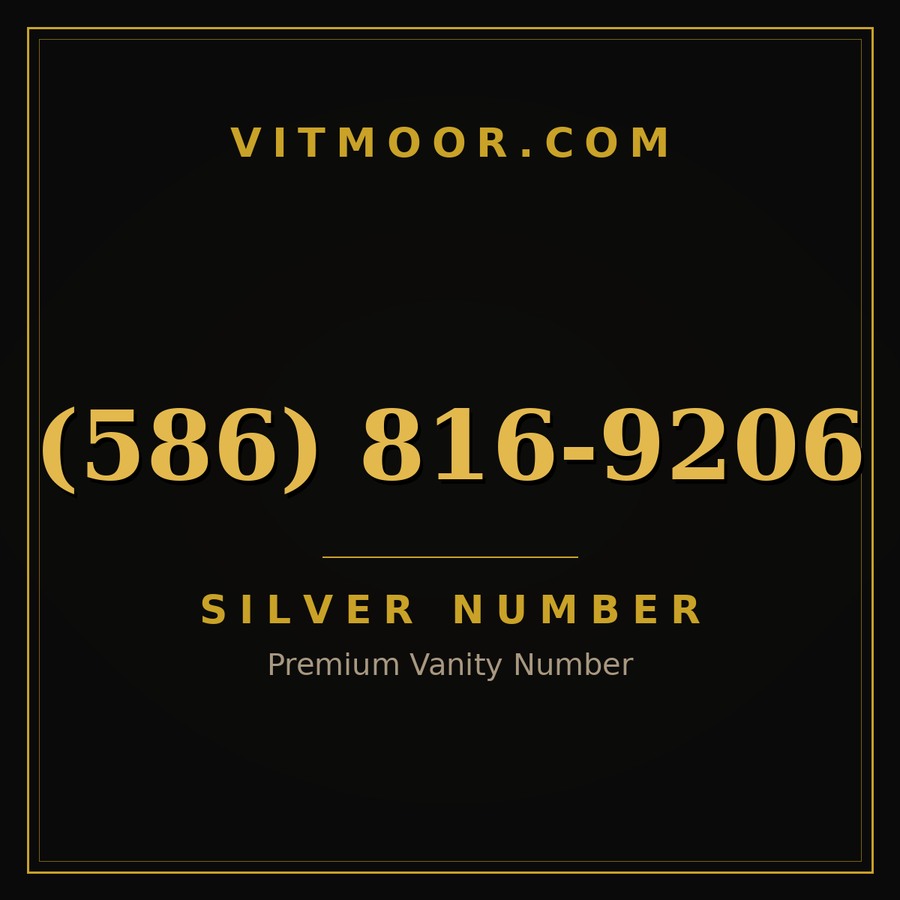 VITMOOR Silver premium number (586) 816-9206