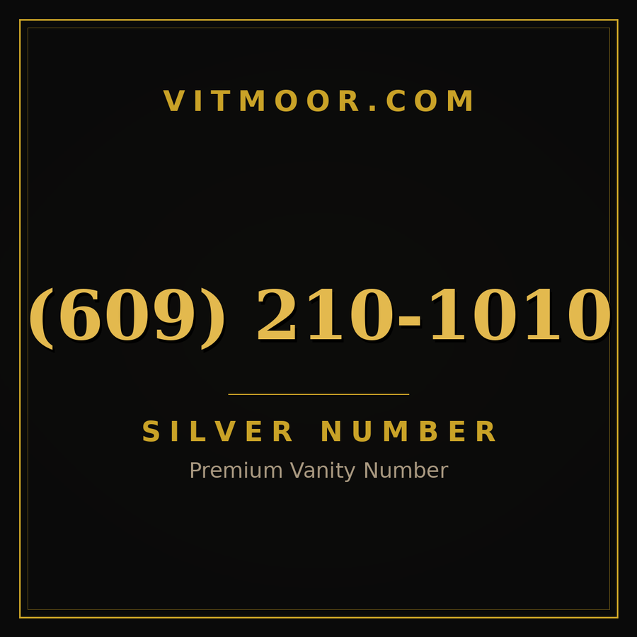 VITMOOR Silver premium number (609) 210-1010
