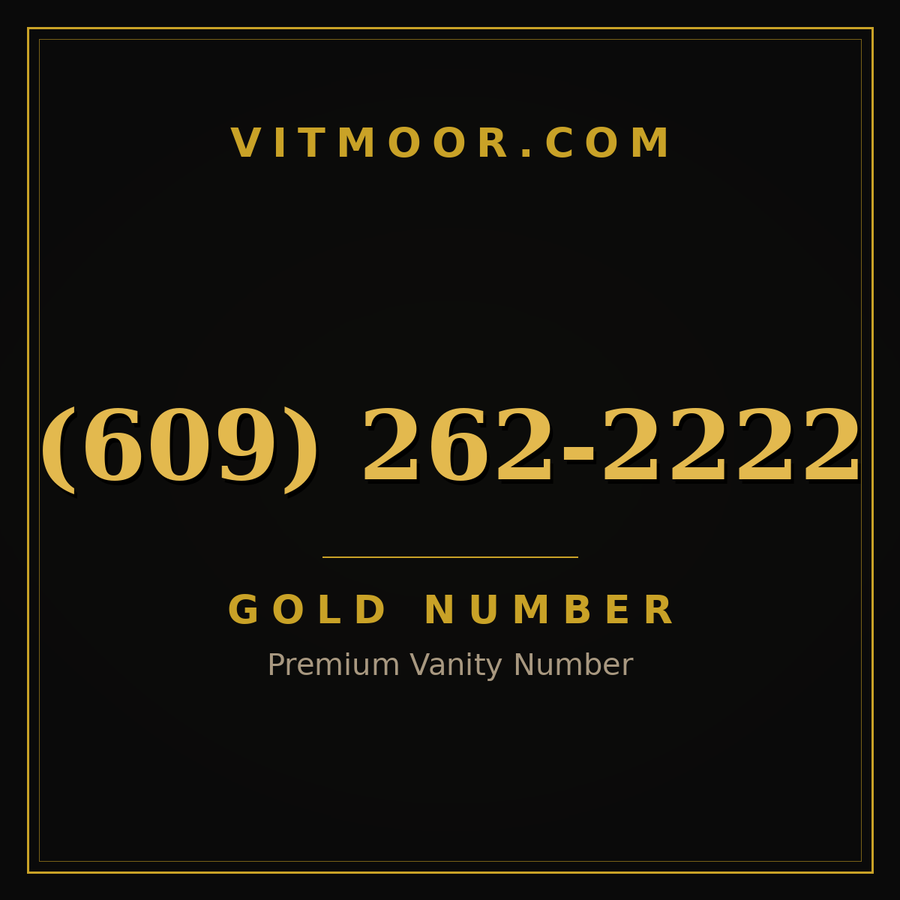 VITMOOR Gold premium number (609) 262-2222