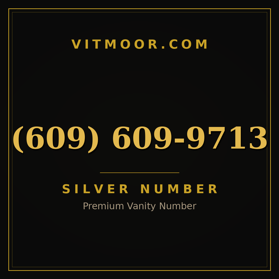VITMOOR Silver premium number (609) 609-9713