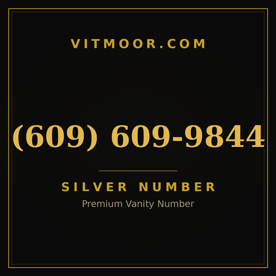 VITMOOR Silver premium number (609) 609-9844