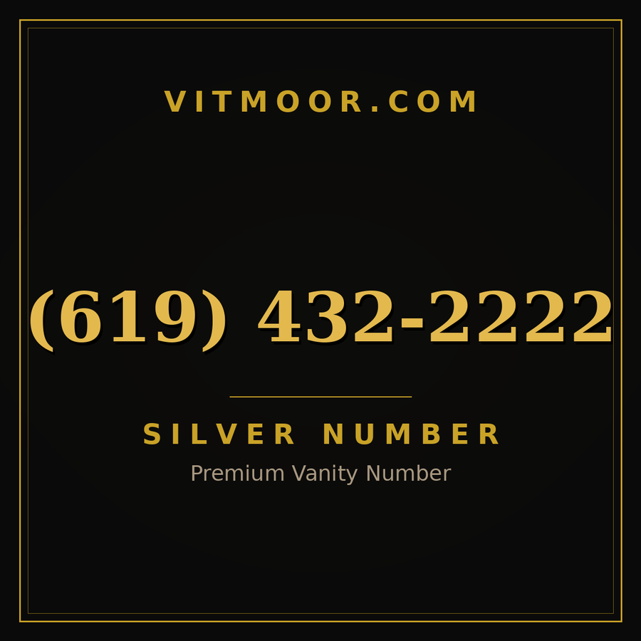 VITMOOR Silver premium number (619) 432-2222