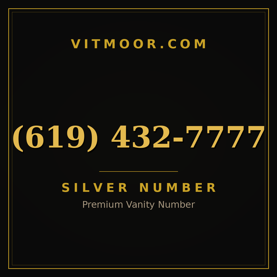 VITMOOR Silver premium number (619) 432-7777