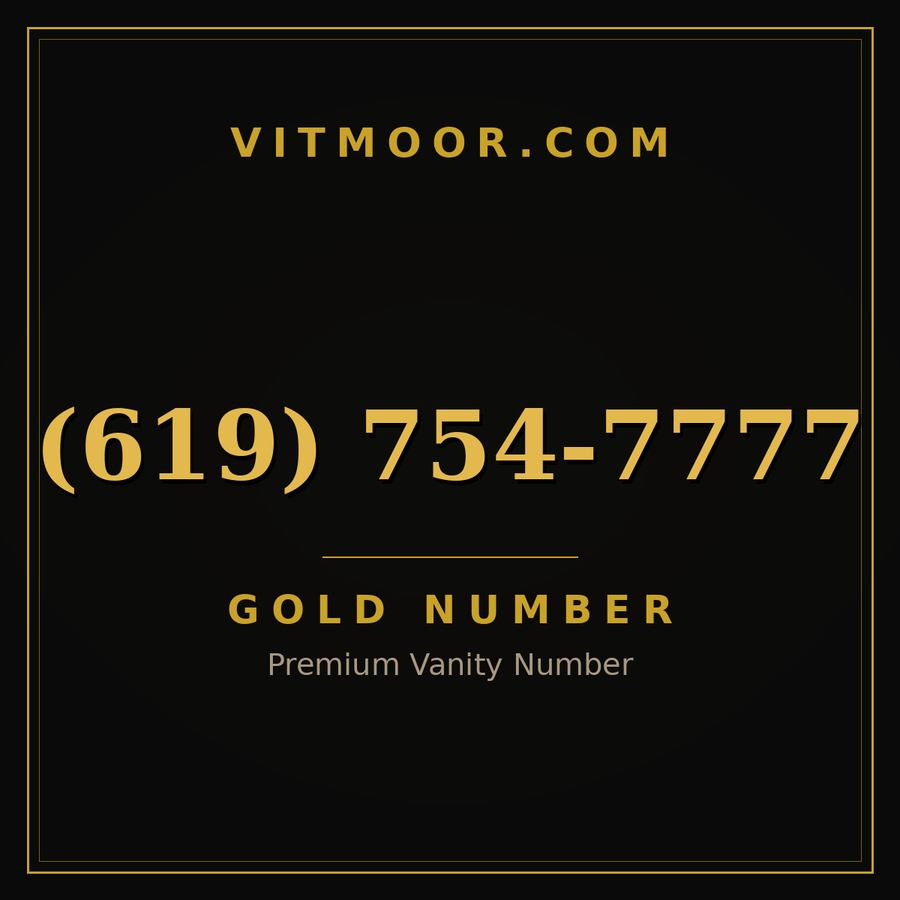 VITMOOR Gold premium number (619) 754-7777