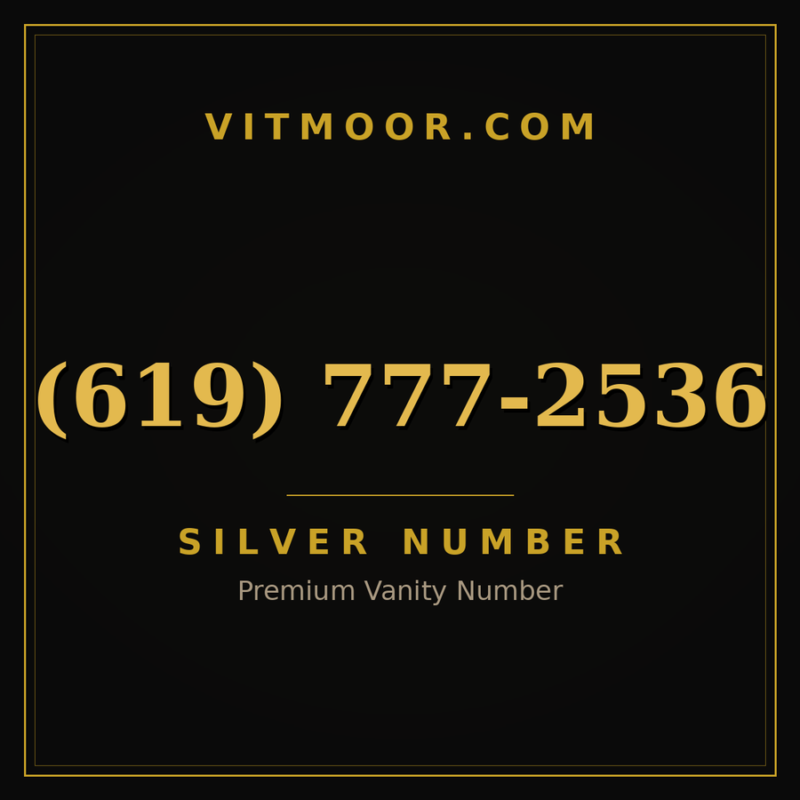 VITMOOR Silver premium number (619) 777-2536