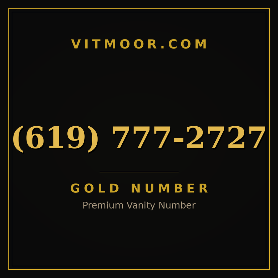 VITMOOR Gold premium number (619) 777-2727