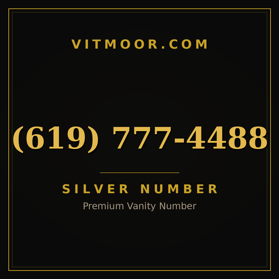 VITMOOR Silver premium number (619) 777-4488