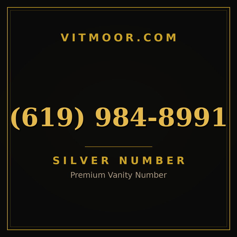 VITMOOR Silver premium number (619) 984-8991
