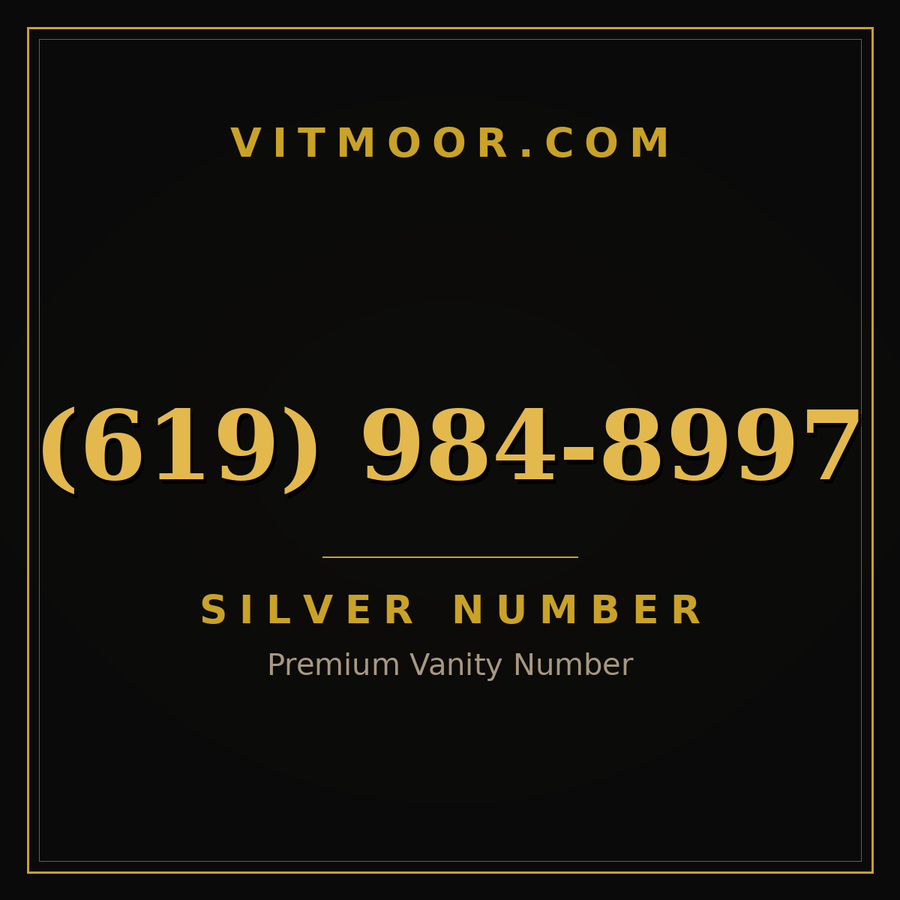 VITMOOR Silver premium number (619) 984-8997