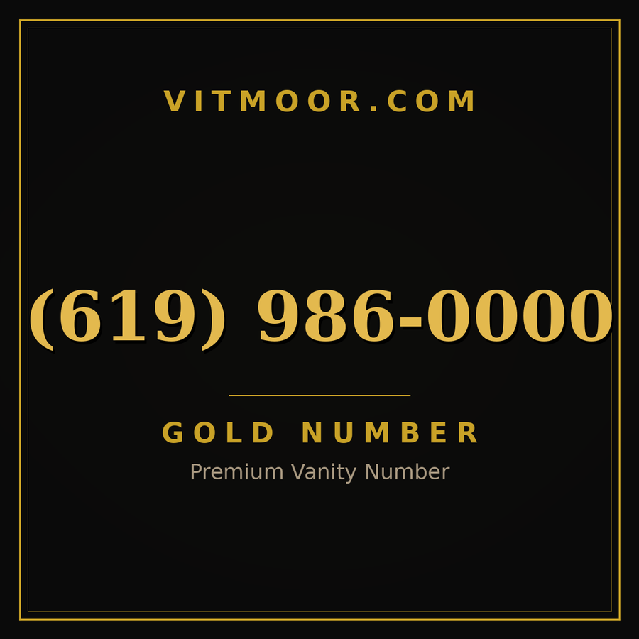 VITMOOR Gold premium number (619) 986-0000