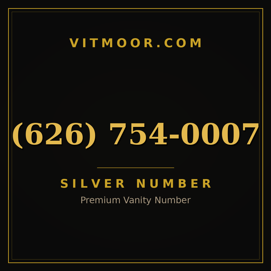 VITMOOR Silver premium number (626) 754-0007
