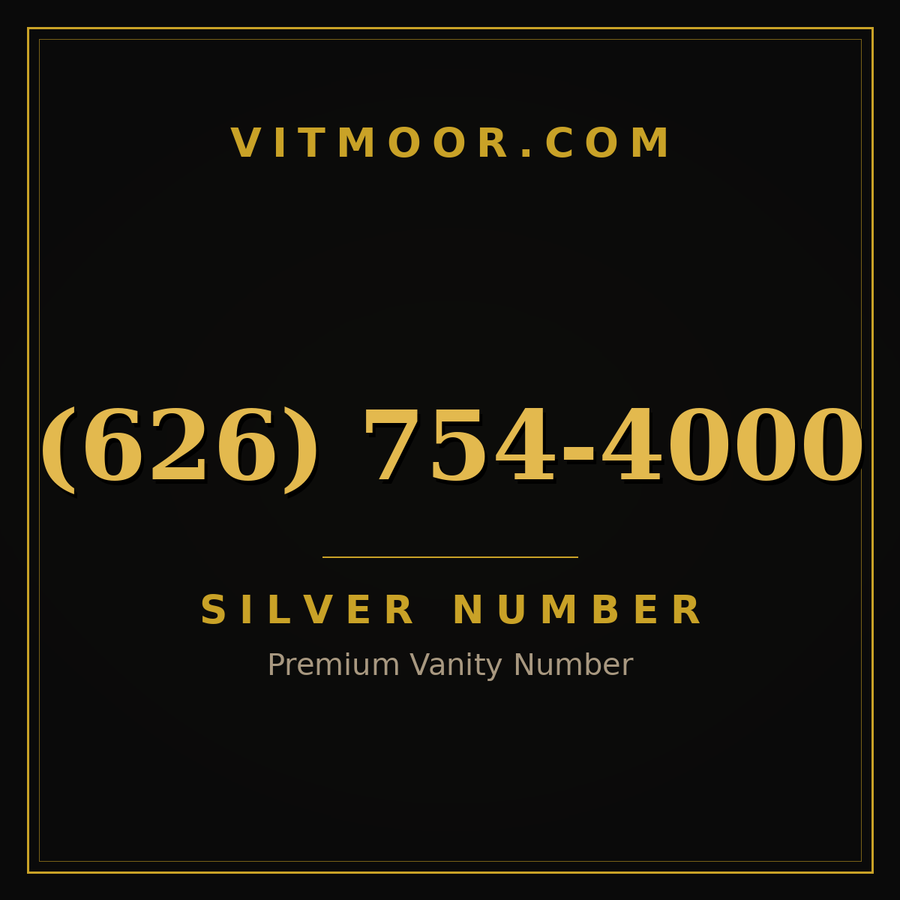 VITMOOR Silver premium number (626) 754-4000