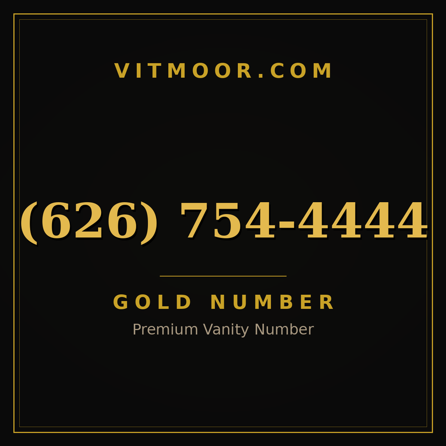 VITMOOR Gold premium number (626) 754-4444