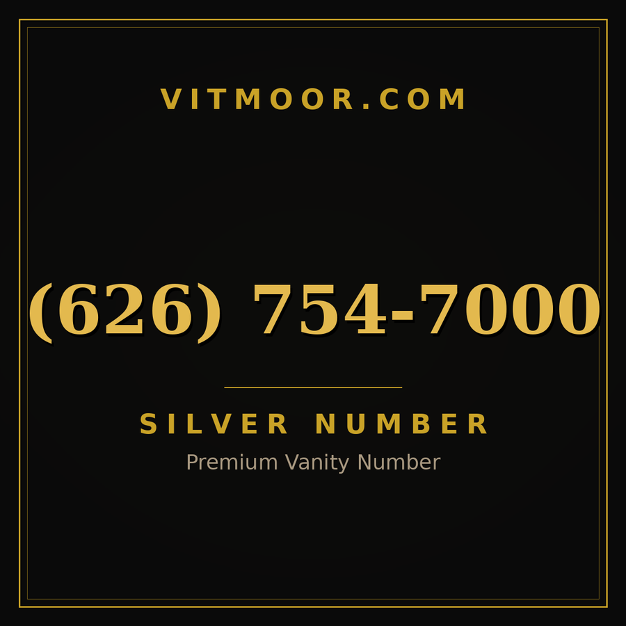 VITMOOR Silver premium number (626) 754-7000